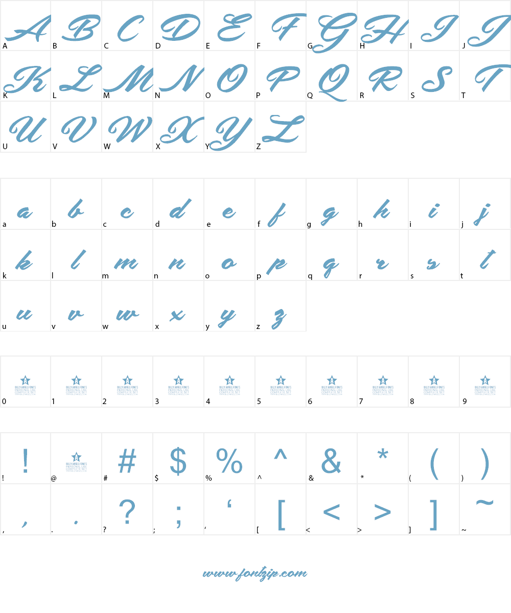 Safira Shine Personal Use Font Character